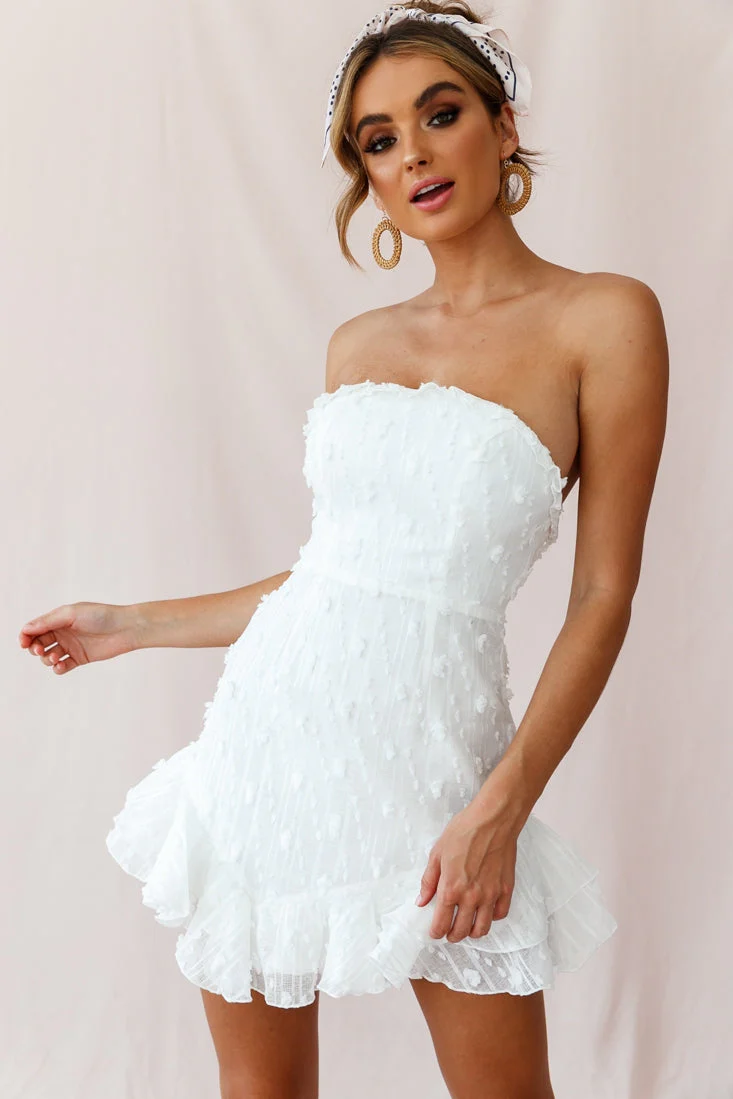 Cece Embellished Bandeau Dress White - Image 9